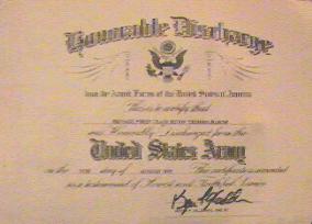 Honorable Discharge: United States Army