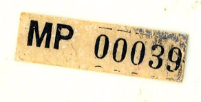 Close-up of unique serial number