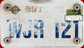 Autopia Vehicle Plate WJR121
