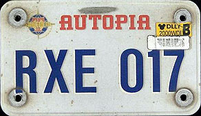 Autopia Vehicle Plate RXE017