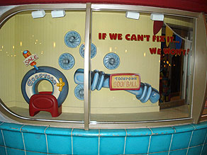Goofy's Gas Station Window Display 2010