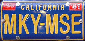 MKE-MSE California License Plate