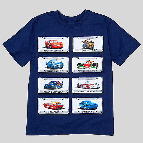 'Cars 2' Kids Tee-Shirt featuring 'Cars' Disney License Plates
