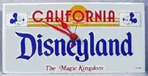 California Disneyland License Plate Clock