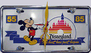 55 - 85, Disneyland, The best has just begun License Plate Clock