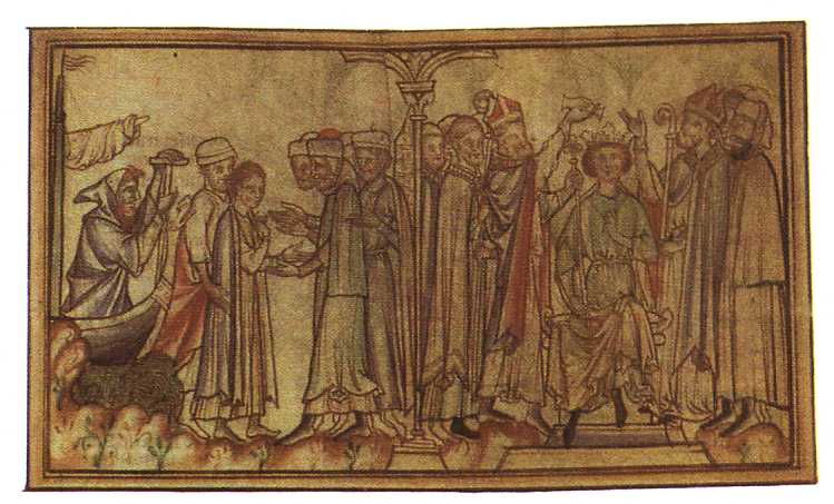 Edward being crowned king of England