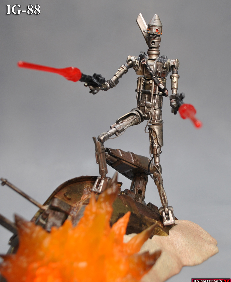 Custom Ig 88 Black Series Assassin Droid With Ord Mantell Base