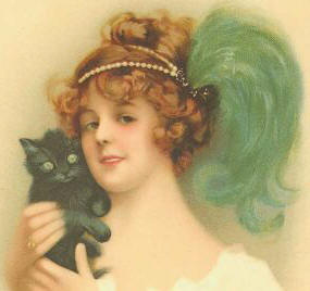 woman and cat