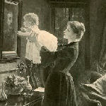 Victorian nursemaid with small child
