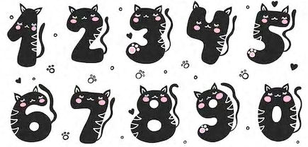 cats shaped into numbers