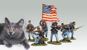 cat with miniature Union soldiers