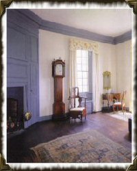 fireplace and grandfather clock