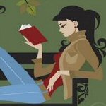 woman reading book