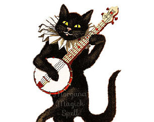 cat playing banjo