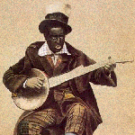 minstrel performer playing banjo