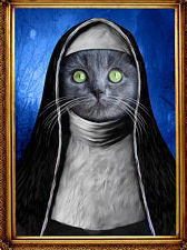 cat in nun's habit