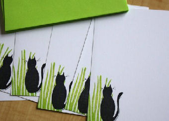 black cat stationery