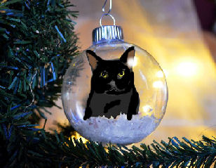 black cat ornament