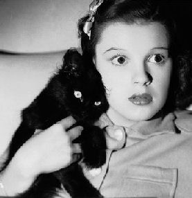 Judy Garland with black cat