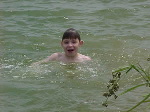 Josh swimming