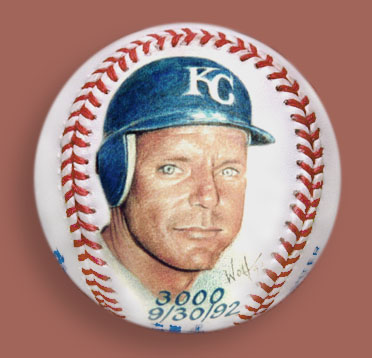 George Brett portrait baseball