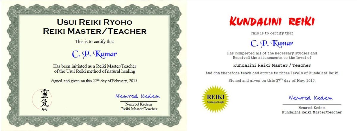 Reiki Certificate