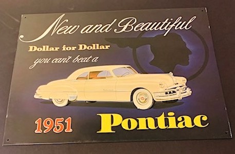 1951 Pontiac  Embossed Metal Sign