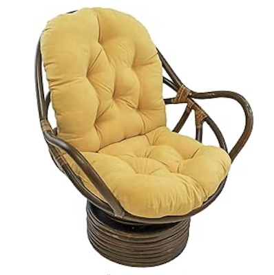 Palm Beach Bamboo Swivel Chair Curved Clam Back