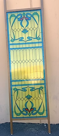 Vintage 70s Faux Stained Glass Panel Screen