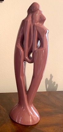 1980s Post-Modern Art Pottery Lovers Holding Hands Sculpture