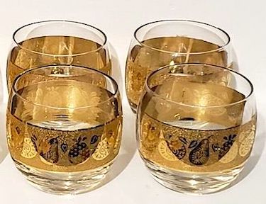 Mid Century Culver Florentine Roly Poly Glasses