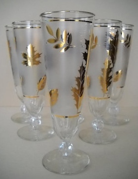 Hollywood Regency Pilsner Beer Glasses Set