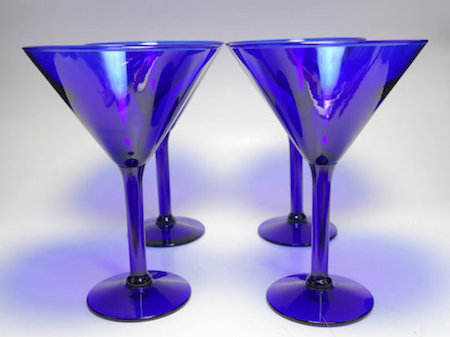  Bombay Coblat Blue  Martini Glasses