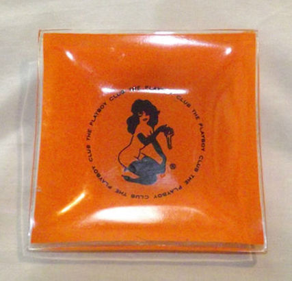 Vintage 1960s PLAYBOY Orange Glass Ashtray