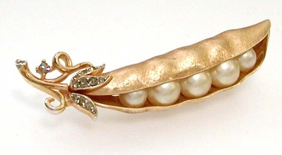 Vintage Peapod Brooch by Trifari