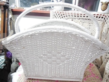 White Wicker Magazine Rack