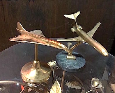 Brass Airplanes Sculpture Paper Weight