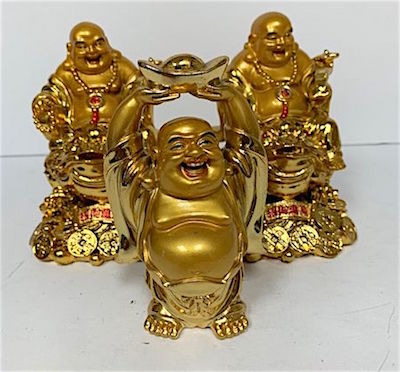 Small Gold Ceramic Chinese Buddhas