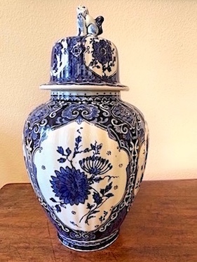 ginger Jar White and Blue Cobalt