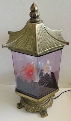 Vintage 1970s Fiber Optic Flower Lamp Pagoda Lamp