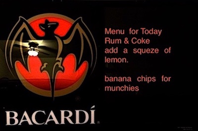 Bacardi Rum Menu Sign