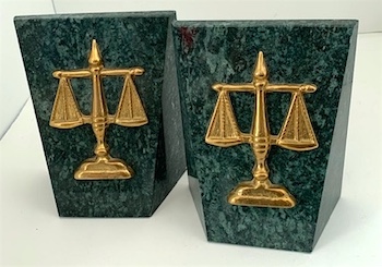 Scales Bookends and Law Books