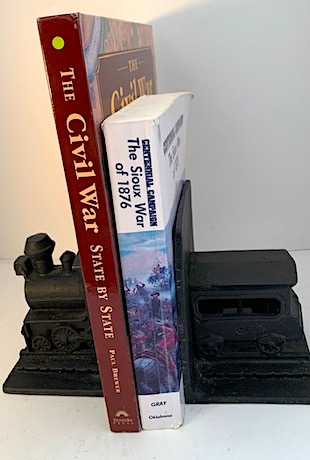 Vintage Cast Iron Railroad Train Locomotive Bookends