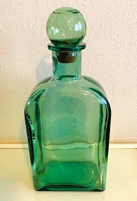 Recycled Glass Rectangular Bottle Forest Green Glass