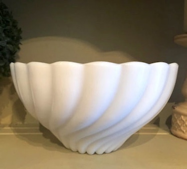 Vintage Hazel Atlas Milk Glass Swirl Bowl