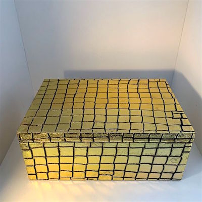 Gold and Black Metallic Crocodile Decorative Storage Box