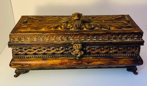 Art Ornate Metal Box with Closure