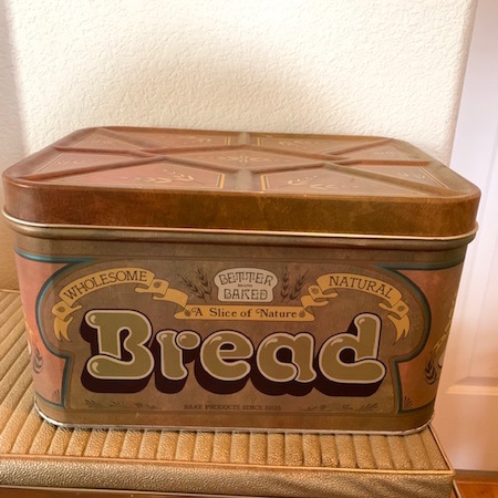 Vintage Colorful Tin Bread Box