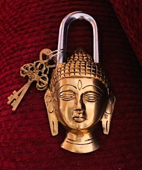 Brass Zen Buddha Head Padlock