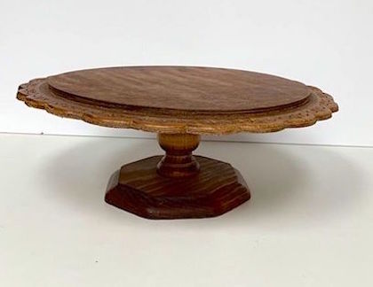 Vintage Wooden Round cakePedestal Stand with or without dome